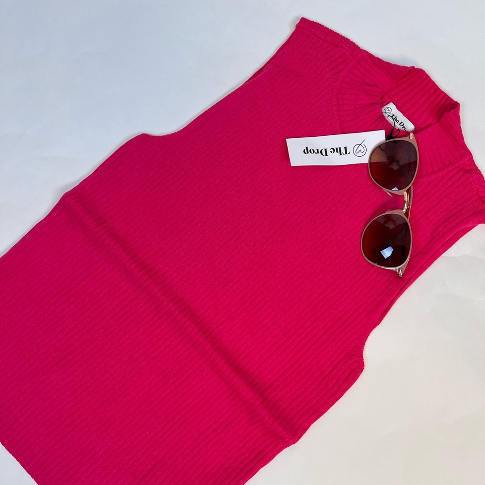 The Drop Women's Vibrant Pink Sweater Tank Top